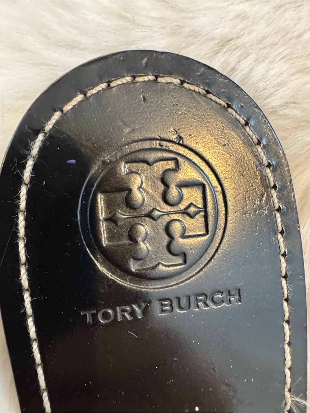Tory Burch Black Patent Miller Slide Sandals with Silver Logo - Picture 2 of 4